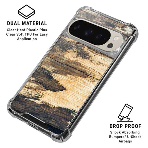 Blue Resin Wood Pixel 9/9 Pro Clear Case